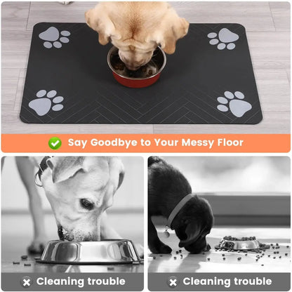 Absorbent Pet Feeding Mat with Waterproof Backing - Quick Dry for Dogs & Cats PawsMagics