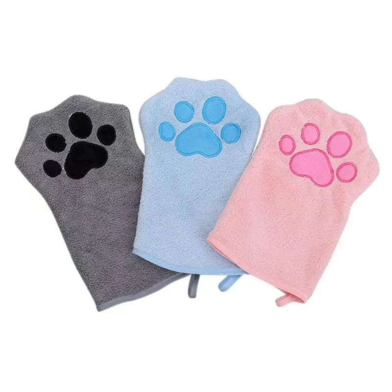 Pet Grooming Glove Quick Drying Dogs Paw Towel Microfiber Double Sided Dogs Grooming Mitt for Medium Small Dogs PawsnHeart