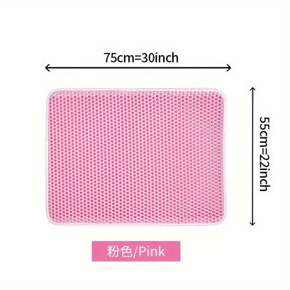 1Pc Large Size Cat Litter Mat-Advanced Honeycomb Double Layer Design,Urine Waterproof,Easy Cleaning,Scatter Control,Stay Clean PawsnHeart