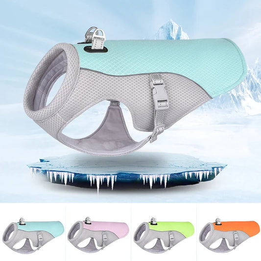 Summer Dog Cooling Vest Harness Reflective Quick Release Hot Pet Clothes Cool Jacket For Small Medium Largr Dog Accessories PawsnMagic