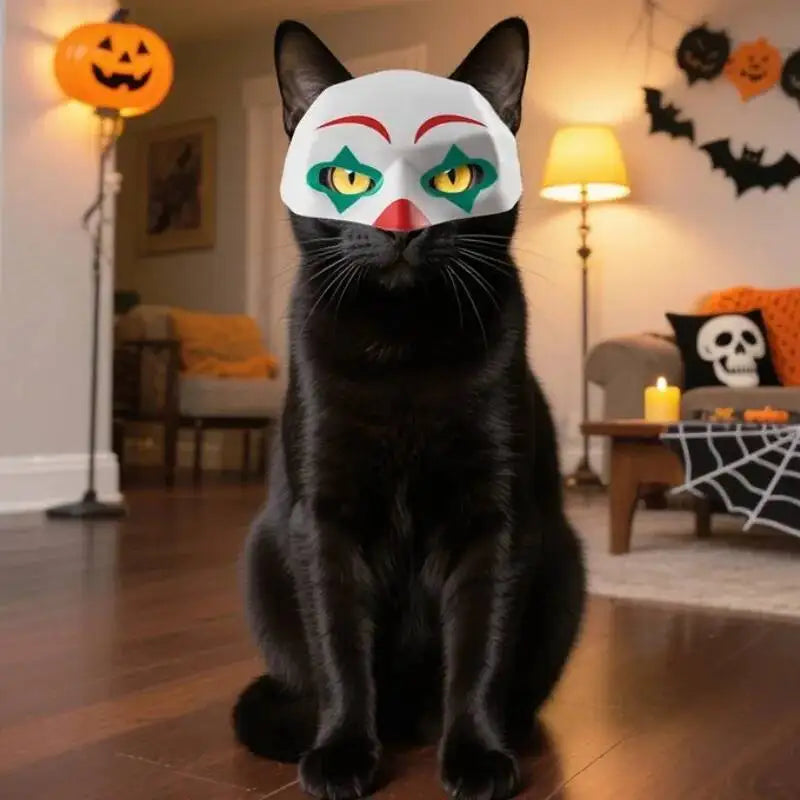 Pet Halloween Cat Mask Weird Cartoon Cat Mask Funny 3D Bat Cat Mask Cosplay Hat Pet Costume Creative Pet Party Accessories Gift PawsnHeart