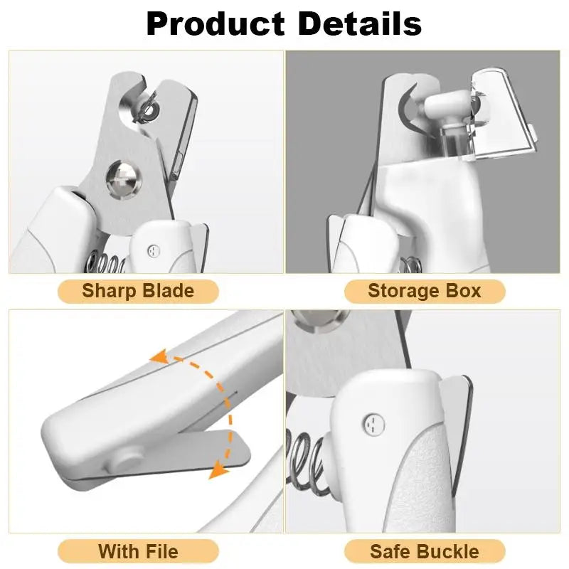 Pet Nail Clipper with LED Light Dog Cat Special Blood Line Scissors Multifunction Nail Trimmer Pet Cleaning Grooming Supplies PawsnHeart