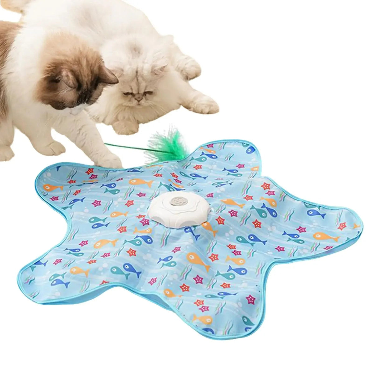 Smart Hide and Seek Cat Toy Electric Thermal Sensing Cat Catch Cover Real Mouse Squeaky Touch Activated Feather Teaser Wand PawsnHeart