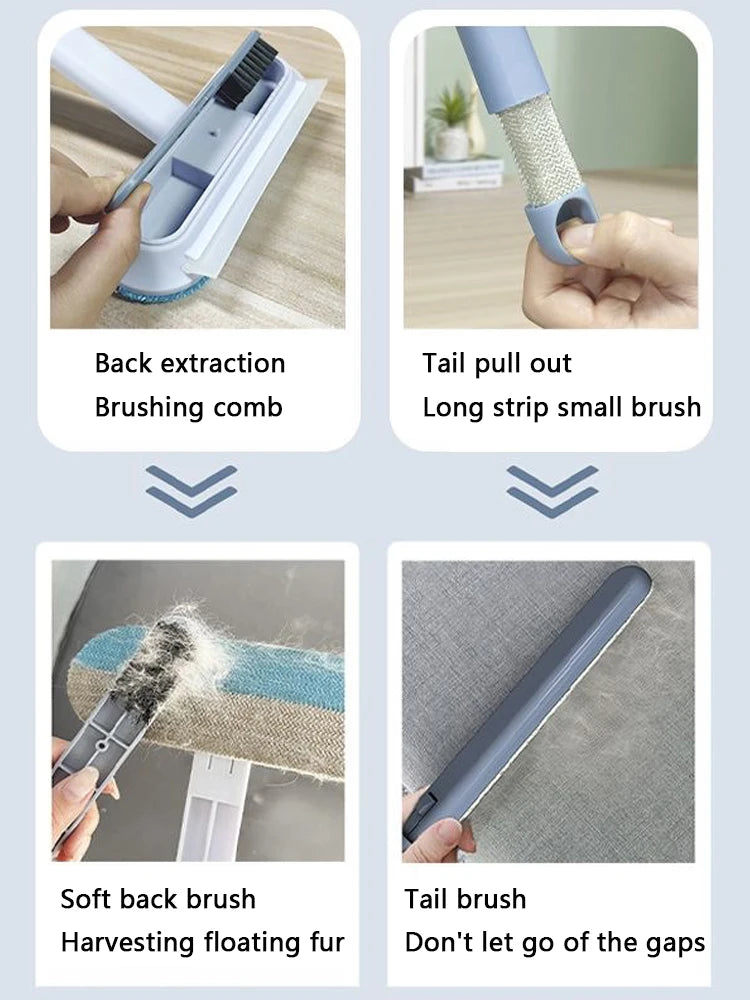 Multifunctional Pet Hair Remover Brush Long Handle Window Cleaning Brush Pet Fur Cleaning Tool Manual Cat Dog Hair Remover Brush WagsPaws