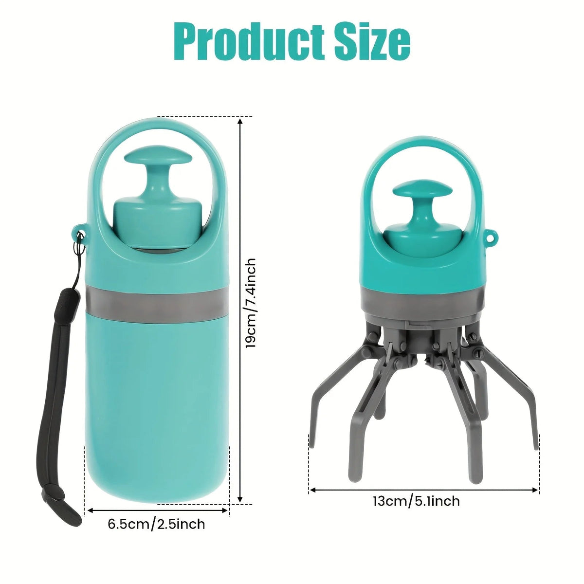 1pc Portable Poop Scoop with Bagged Disperser, Blue Color, Claw Design, for Efficient Waste Collection, Including Leak-Proof Bag PawsnHeart