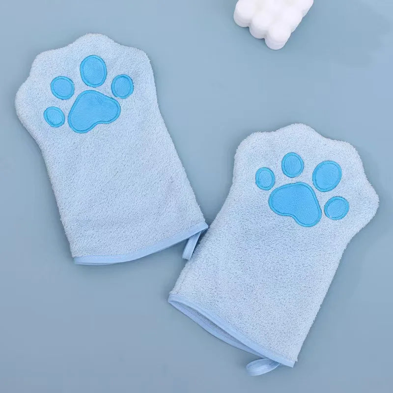 Pet Grooming Glove Quick Drying Dogs Paw Towel Microfiber Double Sided Dogs Grooming Mitt for Medium Small Dogs PawsnHeart