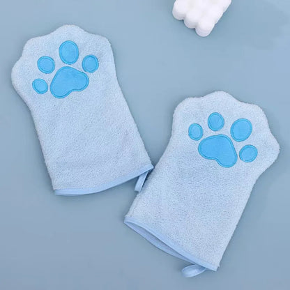 Pet Grooming Glove Quick Drying Dogs Paw Towel Microfiber Double Sided Dogs Grooming Mitt for Medium Small Dogs PawsnHeart