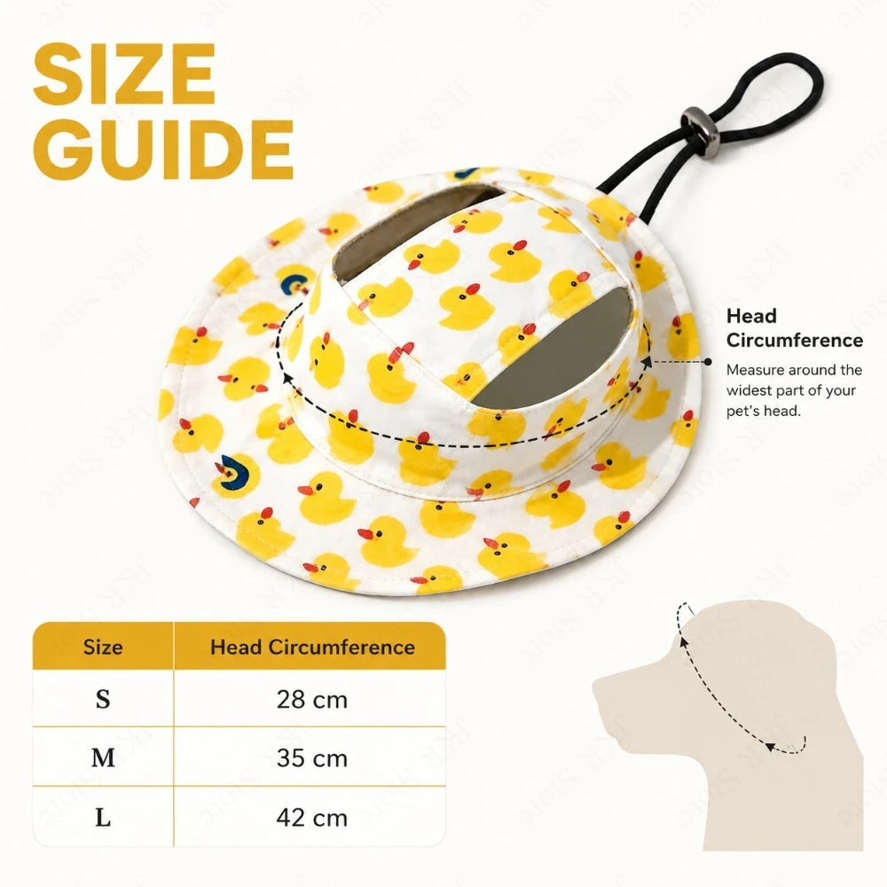 Adjustable Dog Hat Cute Print Cap for Puppies and Small Breeds, Pet Sun Protection Hat for Walking Outdoor Activities PawsnHeart