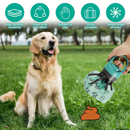 1pc Portable Poop Scoop with Bagged Disperser, Blue Color, Claw Design, for Efficient Waste Collection, Including Leak-Proof Bag PawsnHeart