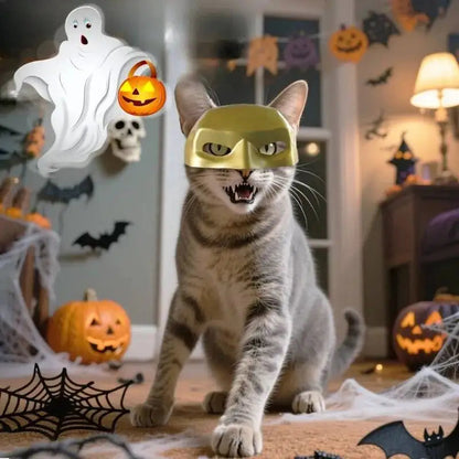 Pet Halloween Cat Mask Weird Cartoon Cat Mask Funny 3D Bat Cat Mask Cosplay Hat Pet Costume Creative Pet Party Accessories Gift PawsnHeart