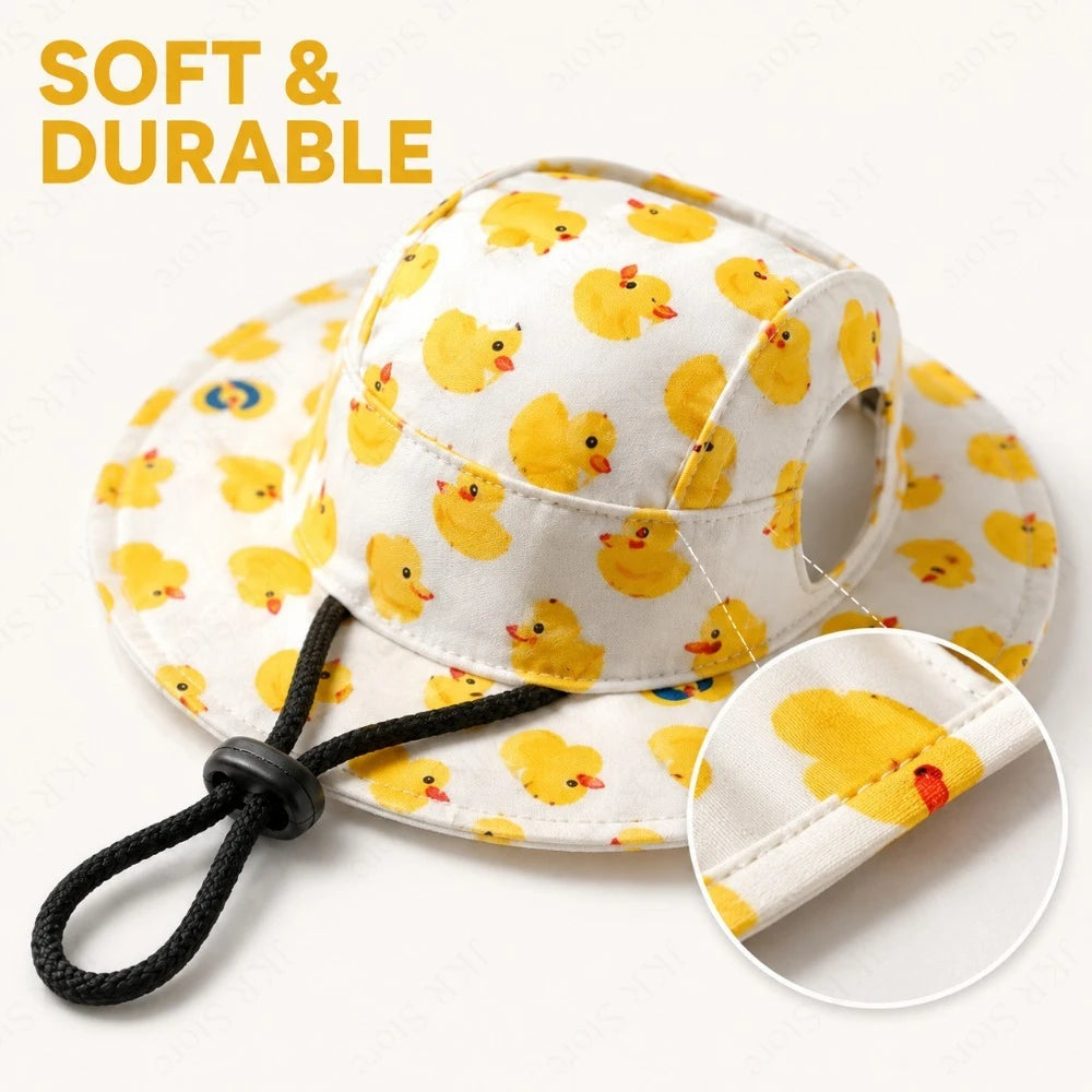 Adjustable Dog Hat Cute Print Cap for Puppies and Small Breeds, Pet Sun Protection Hat for Walking Outdoor Activities PawsnHeart