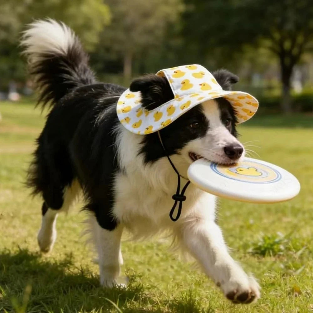 Adjustable Dog Hat Cute Print Cap for Puppies and Small Breeds, Pet Sun Protection Hat for Walking Outdoor Activities PawsnHeart