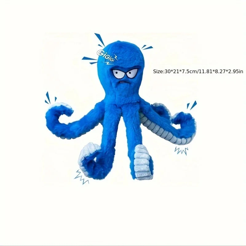 Indestructible Octopus Squeaky Chew Toy – Interactive Tug-of-War & Teeth Cleaning Plush Toy for Dog PawsMagics